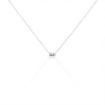 Collier Or Blanc Sabine Diamants - Pour Femme - Pierre en Diamant de forme Ronde - Histoire d'Or