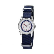 Montre Lip Mini Argenté - Boîtier Blanc - Cadran Argenté - Bracelet Bleu - Mécanisme en Quartz - Pour Famille - Histoire d'Or