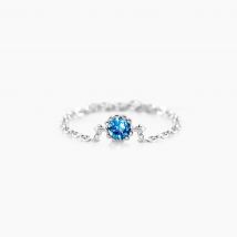 Bague Chaine Rio Selaron Argent Oxyde De Zirconium - Pour Femme - Pierre en Oxyde de Zirconium de forme Ronde - Motif Cercle - Histoire d'Or