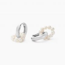 Créoles Perlissima Argent Blanc Perle De Culture - Pour Femme - Pierre en Perle de culture de forme Ovale - Histoire d'Or