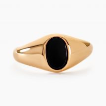 Chevalière Kauai Plaqué Or Jaune Pierre De Synthese - Pour Homme - Pierre en Pierre d'Imitation de forme Ovale - Motif Ovale - Histoire d'Or