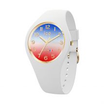 Montre Ice Watch Cocorico Tricolore - Boîtier Jaune - Cadran Multicolore - Bracelet Blanc - Mécanisme en Quartz - Pour Femme - Histoire d'Or
