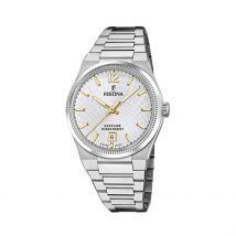 Montre Festina Swiss Made Argenté - Boîtier Blanc - Cadran Argenté - Bracelet Argenté - Mécanisme en Quartz - Pour Femme - Histoire d'Or