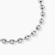 Collier Carrus Maille Grain De Cafe Argent Blanc - Pour Homme - Histoire d'Or