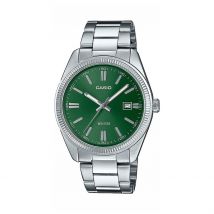 Montre Casio Collection Vert - Boîtier Argenté - Cadran Vert - Bracelet Argenté - Mécanisme en Quartz - Pour Unisex - Histoire d'Or