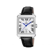Montre Festina On The Square Blanc - Boîtier Blanc - Cadran Blanc - Bracelet Noir - Mécanisme en Quartz - Pour Homme - Histoire d'Or