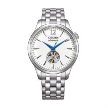 Montre Citizen Platform Auto Blanc - Boîtier Argenté - Cadran Blanc - Bracelet Argenté - Mécanisme en Automatique - Pour Homme - Histoire d'Or