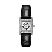 Montre Emporio Armani Argenté - Boîtier Blanc - Cadran Argenté - Bracelet Noir - Mécanisme en Quartz - Pour Femme - Histoire d'Or