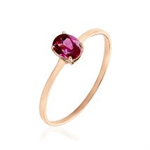 Bague Valentino Or Rose Rhodolite - Pour Femme - Pierre en Rhodolite de forme Ovale - Histoire d'Or