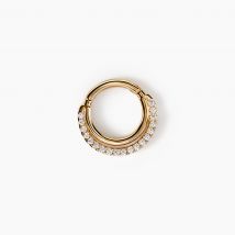 Piercing D'oreille / Nez Unitaire Unitaire Amaranthia Or Jaune Oxyde - Pour Femme - Pierre en Oxyde de Zirconium de forme Ronde - Histoire d'Or
