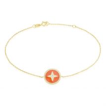 Bracelet Or Jaune Sweet Rosace Oxyde Zirconium - Pour Femme - Pierre en Oxyde de Zirconium de forme Ronde - Motif Cercle - Histoire d'Or