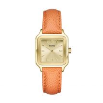 Montre Cluse Gracieuse Petite Doré - Boîtier Jaune - Cadran Champagne - Bracelet Orange - Mécanisme en Quartz - Pour Femme - Histoire d'Or