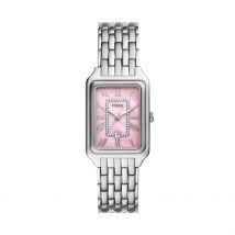 Montre Fossil Raquel Rose - Boîtier Blanc - Cadran Rose - Bracelet Argenté - Mécanisme en Quartz - Pour Femme - Histoire d'Or