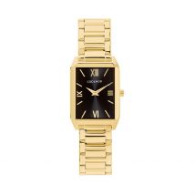 Montre Codhor Arianne Noir - Boîtier Jaune - Cadran Noir - Bracelet Doré - Mécanisme en Quartz - Pour Femme - Histoire d'Or