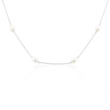 Collier Sautoir Argent Gaspar Perles De Culture 7-8mm 73cm - Pour Femme - Pierre en Perle de culture de forme Grain de riz - Histoire d'Or