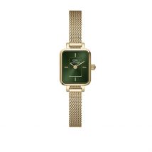 Montre Daniel Wellington Quadro Mini Vert - Boîtier Jaune - Cadran Vert - Bracelet Doré - Mécanisme en Quartz - Pour Femme - Histoire d'Or