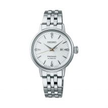 Montre Seiko Presage Cocktail Blanc - Boîtier Argenté - Cadran Blanc - Bracelet Argenté - Mécanisme en Automatique - Pour Femme - Histoire d'Or