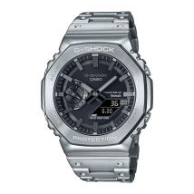 Montre Hybride Casio G-shock Classic Noir - Boîtier Blanc - Cadran Noir - Bracelet Argenté - Mécanisme en Quartz - Pour Homme - Histoire d'Or