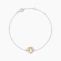 Bracelet Or Tricolore Vanadissa Diamants - Pour Femme - Pierre en Diamant de forme Ronde - Motif Cercle - Histoire d'Or