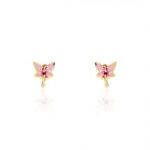 Boucles D'oreilles Puces Feerie Or Jaune - Pour Enfant - Histoire d'Or