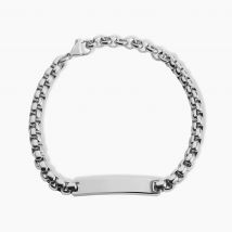 Bracelet Identite Acier Blanc Doryan - Pour Homme - Histoire d'Or