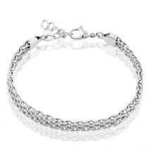 Bracelet Metropolitan Maille Fantaisie Acier Blanc - Pour Femme - Histoire d'Or