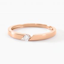 Bague Solitaire Anilie Or Rose Diamant - Pour Femme - Pierre en Diamant de forme Ronde - Histoire d'Or