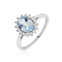Bague Trick Or Blanc Topaze Et Oxyde - Pour Femme - Pierre en Topaze de forme Ovale - Histoire d'Or