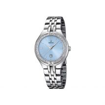 Montre Festina Mademoiselle Bleu Sky - Boîtier Blanc - Cadran Blanc - Bracelet Argenté - Mécanisme en Quartz - Pour Femme - Histoire d'Or