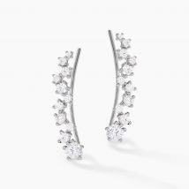 Bijoux D¿oreilles Grimpants Enza Argent Blanc Oxyde De Zirconium - Pour Femme - Histoire d'Or