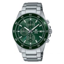 Montre Casio Edifice Vert - Boîtier Blanc - Cadran Vert - Bracelet Argenté - Mécanisme en Quartz - Pour Homme - Histoire d'Or