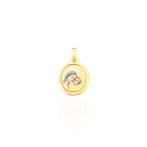 Pendentif Vierge A L'enfant Ovale Or Jaune - Pour Famille - Histoire d'Or