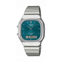 Montre Casio Collection Aq240 Vert - Boîtier Argenté - Cadran Vert - Bracelet Argenté - Mécanisme en Quartz - Pour Unisex - Histoire d'Or