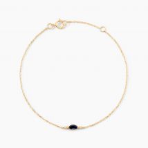 Bracelet Précieuses Nuances Or Jaune Saphir Diamant - Pour Femme - Pierre en Saphir de forme Navette / Marquise - Motif Goutte - Histoire d'Or
