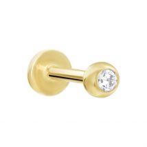Piercing De Labret Or Jaune Acanta Oxyde De Zirconium - Pour Femme - Pierre en Oxyde de Zirconium de forme Ronde - Histoire d'Or