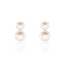 Boucles D'oreilles Clips Argent Blanc Viano Perles Oxydes - Pour Femme - Pierre en Perle de culture de forme Bouton - Histoire d'Or