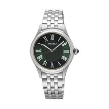 Montre Seiko Classique Vert - Boîtier Argenté - Cadran Vert - Bracelet Argenté - Mécanisme en Quartz - Pour Femme - Histoire d'Or