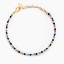 Bracelet Zoelia Plaqué Or Jaune Pierres De Synthèse - Pour Femme - Pierre en Pierre d'Imitation de forme Ronde - Histoire d'Or