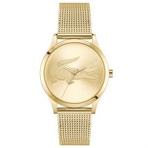Montre Lacoste Crocodelle Champagne - Boîtier Jaune - Cadran Champagne - Bracelet Doré - Mécanisme en Quartz - Pour Femme - Histoire d'Or