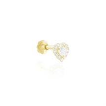 Piercing D'oreille Or Jaune Mirabia Oxydes De Zirconium - Pour Femme - Pierre en Oxyde de Zirconium de forme Coeur - Motif Cœur - Histoire d'Or