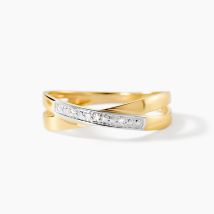 Bague Renda Or Jaune Diamant - Pour Femme - Pierre en Diamant de forme Ronde - Histoire d'Or