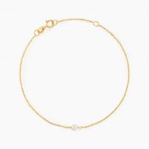 Bracelet Or Jaune Gentiane Perle - Pour Femme - Pierre en Perle de culture de forme Ronde - Histoire d'Or