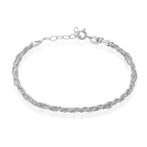 Bracelet Abie Torsade Argent Blanc - Pour Femme - Histoire d'Or