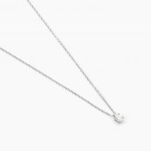 Collier Elfa Or Blanc Diamant - Pour Femme - Pierre en Diamant de forme Ronde - Histoire d'Or