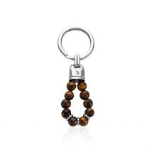 Porte Clefs Jourdan Acier Gris - Pour Homme - Pierre en Autres pierres de forme Ronde - Histoire d'Or
