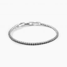 Bracelet Rio Tennis Argent Blanc Oxyde De Zirconium - Pour Femme - Pierre en Oxyde de Zirconium de forme Ronde - Histoire d'Or