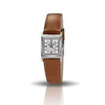 Montre Lip Churchill C18 Argenté - Boîtier Blanc - Cadran Argenté - Bracelet Marron - Mécanisme en Quartz - Pour Femme - Histoire d'Or