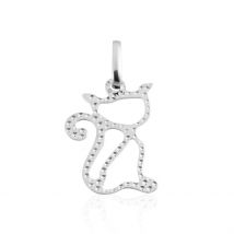 Pendentif Egee Chat Or Blanc - Pour Famille - Histoire d'Or