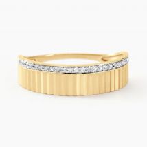 Bague Diamantee Or Jaune Diamant - Pour Femme - Pierre en Diamant de forme Ronde - Histoire d'Or