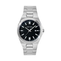 Montre Arctik Chronos Noir - Boîtier Blanc - Cadran Noir - Bracelet Argenté - Mécanisme en Quartz - Pour Homme - Histoire d'Or